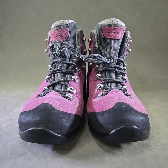 Asolo Tacoma GV Boots Womens Size 8 Pink Suede Gore Tex Vibram Hiking Anti Shock - Picture 3 of 11